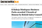 Mindspace Business Parks awarded 3 Swords of Honour by British Safety Council