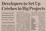 Large developers to set up creches in their projects